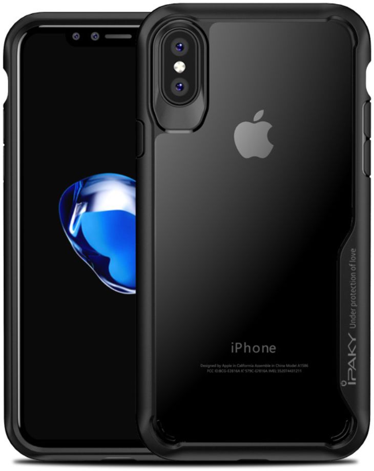 Ipaky Hybrid Back Case voor uw Apple iPhone X Zwart afbeelding 1