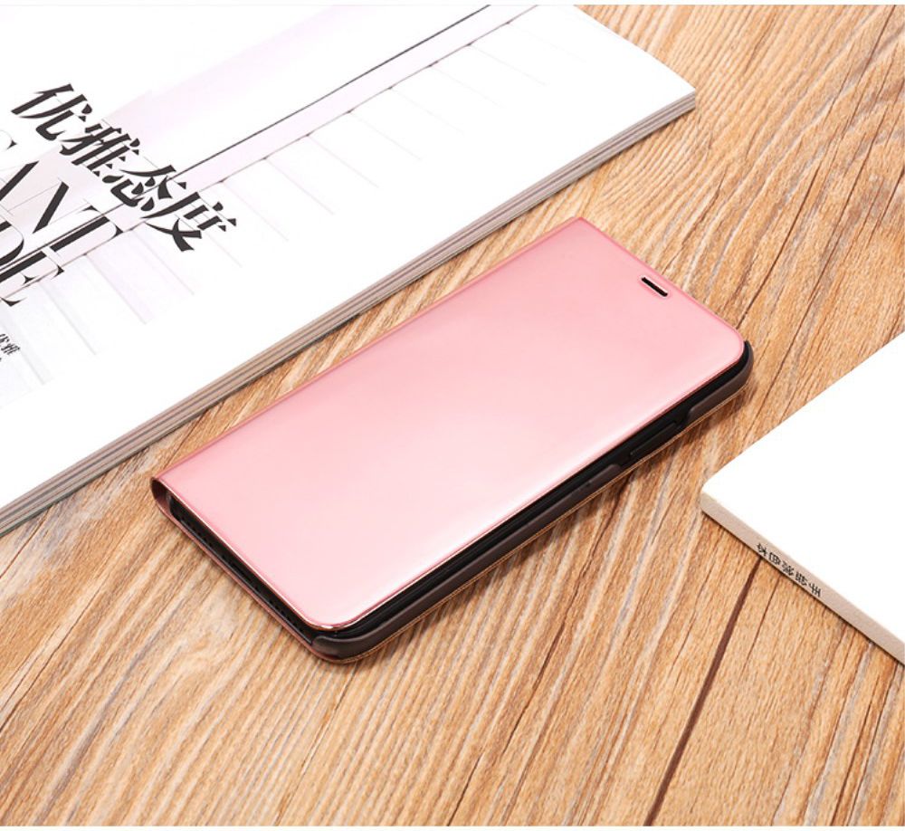 Apple iPhone X Spiegel Hoesje Roze Goud afbeelding 2