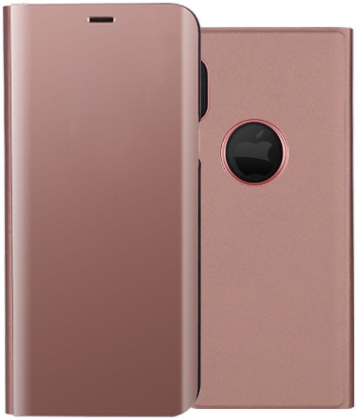 Apple iPhone X Spiegel Hoesje Roze Goud afbeelding 1