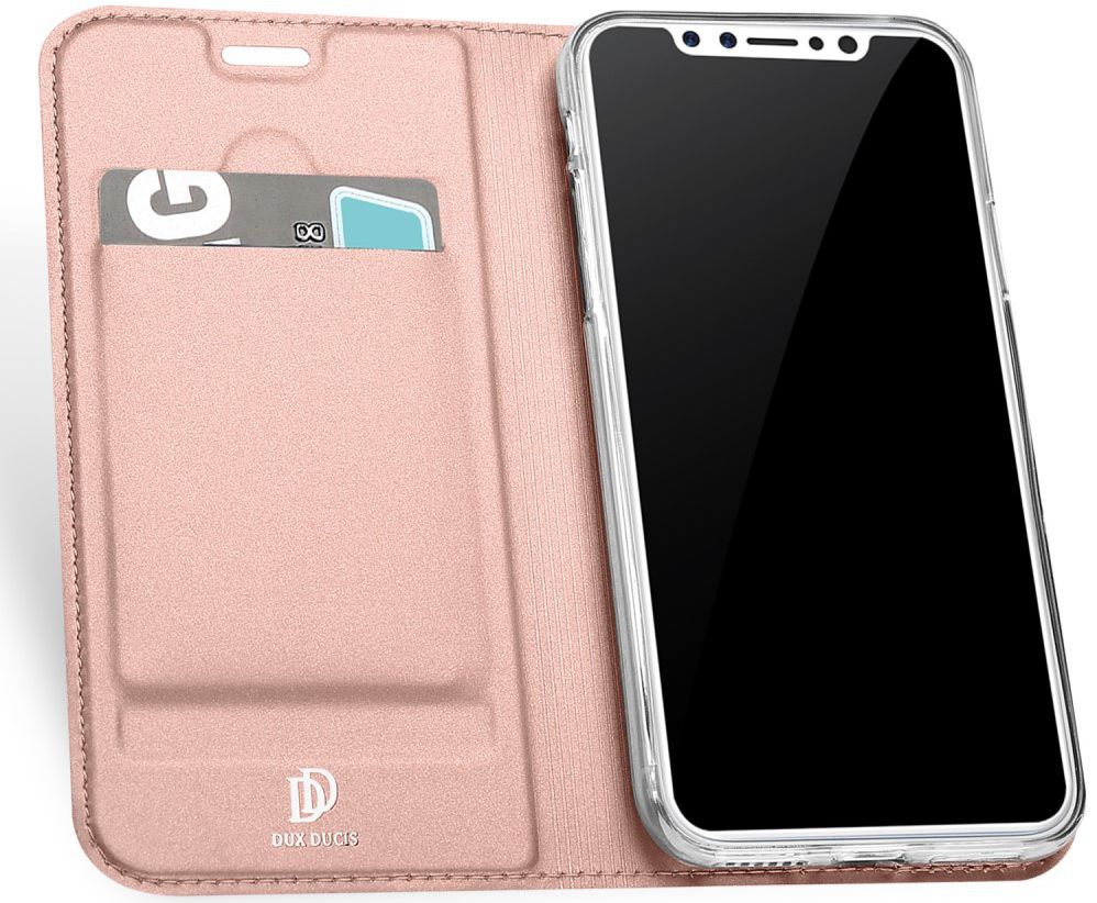 Dux Ducis Apple iPhone X Bookcase Hoesje Roze Goud afbeelding 2
