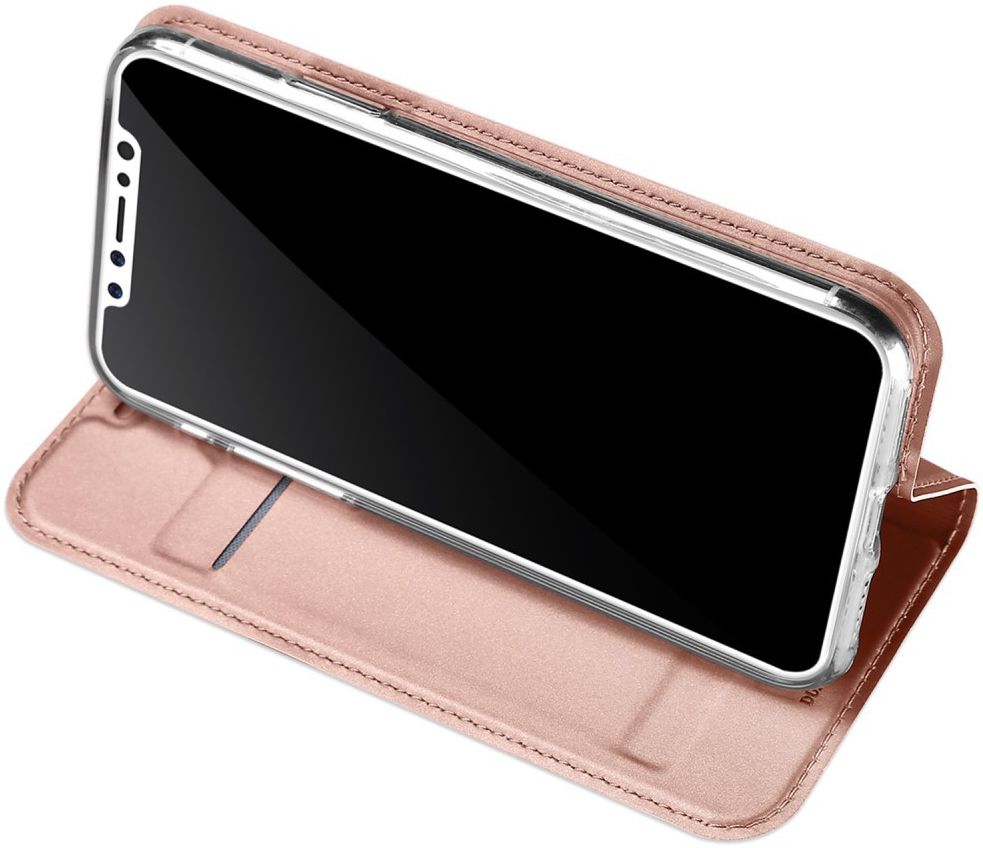 Dux Ducis Apple iPhone X Bookcase Hoesje Roze Goud afbeelding 4
