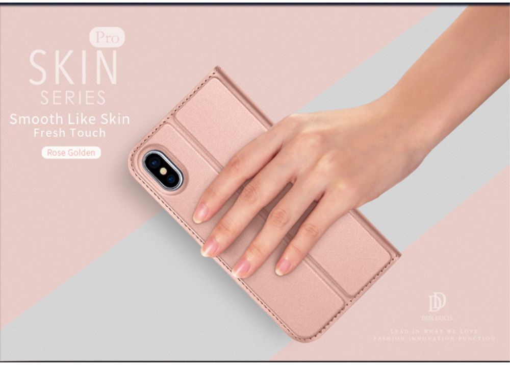 Dux Ducis Apple iPhone X Bookcase Hoesje Roze Goud afbeelding 7