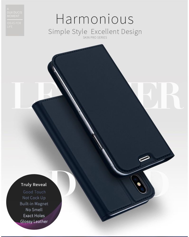 Dux Ducis Apple iPhone X Bookcase Hoesje Blauw afbeelding 8