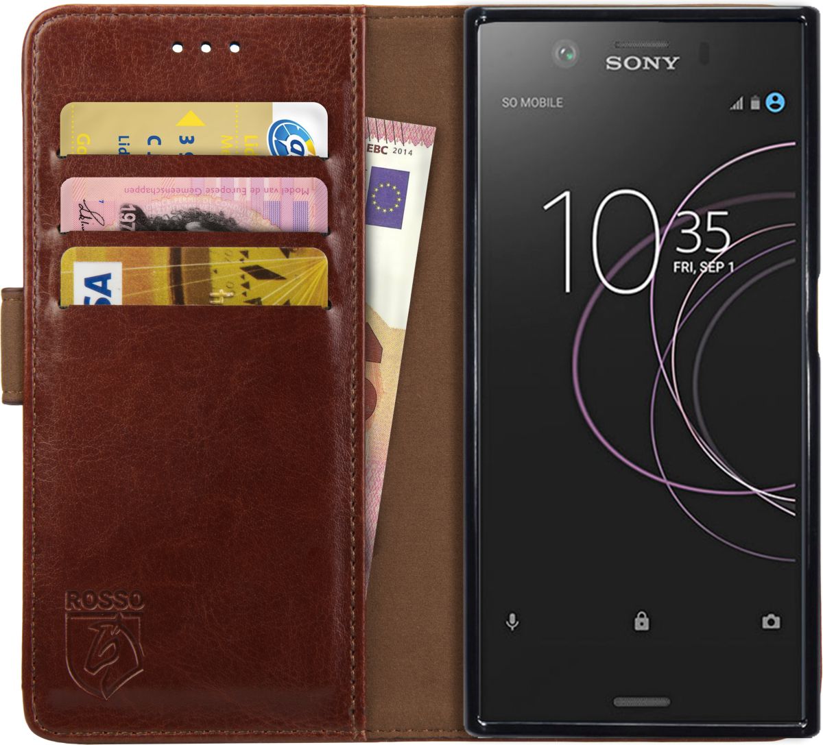 Rosso Element Sony Xperia XZ1 Compact Hoesje Book Cover Bruin afbeelding 1