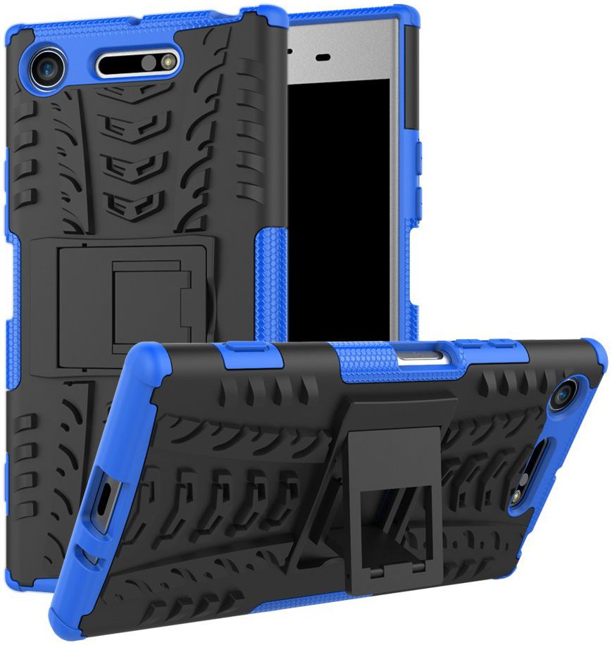 Sony Xperia XZ1 Hybride Kickstand Hoesje Blauw afbeelding 1