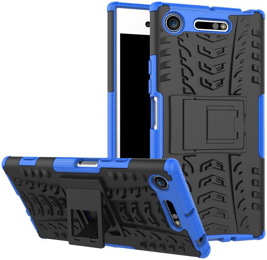 Sony Xperia XZ1 Hybride Kickstand Hoesje Blauw afbeelding 2