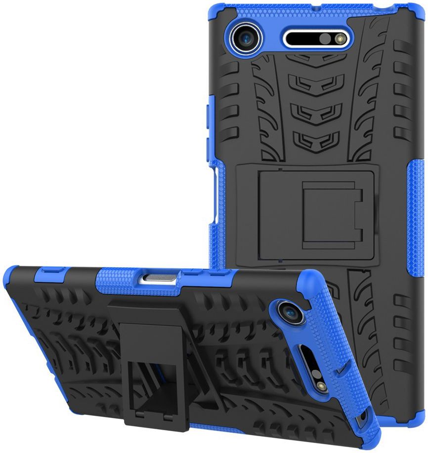 Sony Xperia XZ1 Hybride Kickstand Hoesje Blauw afbeelding 3