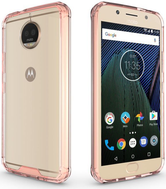 Motorola Moto G5S Plus Hybride TPU Hoesje Roze afbeelding 5