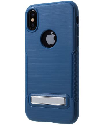 Apple iPhone X Hybride Hoesje met Standaard Blauw Hoesjes