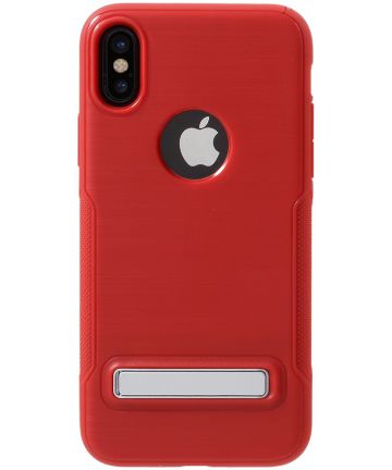 Apple iPhone X Hybride Hoesje met Standaard Rood Hoesjes