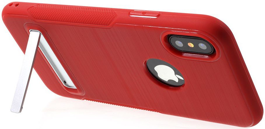 Apple iPhone X Hybride Hoesje met Standaard Rood afbeelding 3