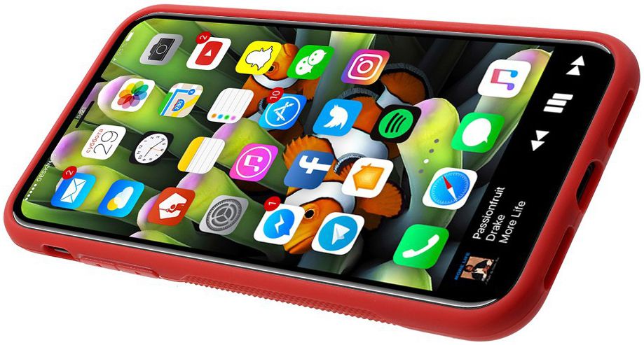 Apple iPhone X Hybride Hoesje met Standaard Rood afbeelding 4