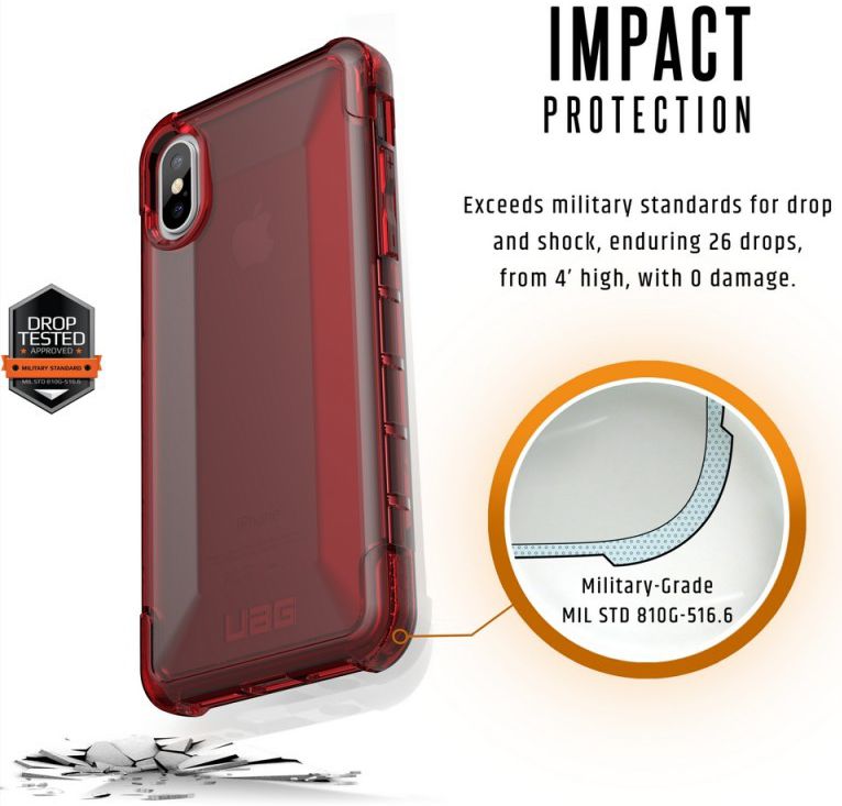 Urban Armor Gear Plyo Hoesje Apple iPhone XS/X Crimson afbeelding 6