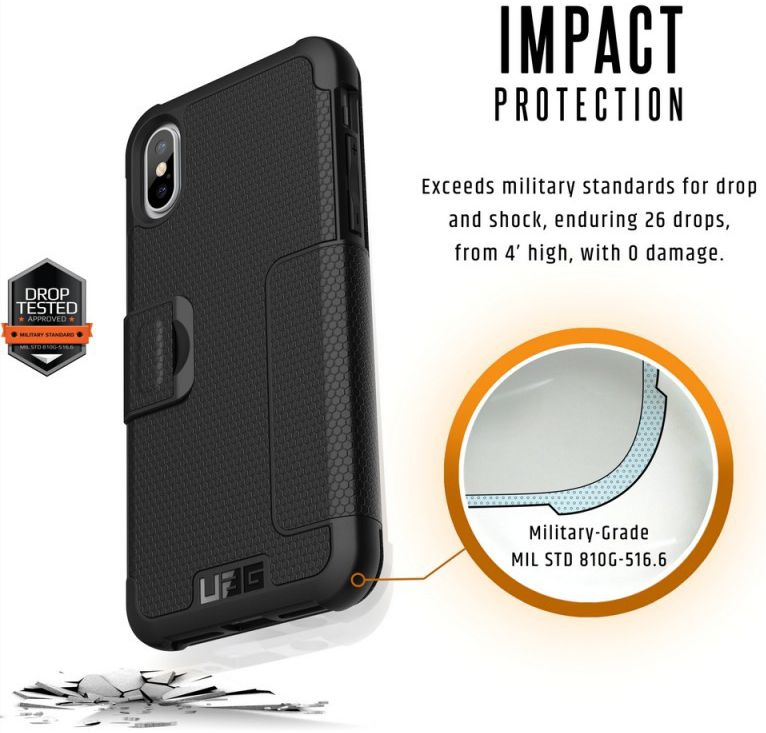 Urban Armor Gear Metropolis Hoesje Apple iPhone XS/X Black afbeelding 5