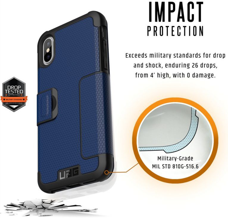 Urban Armor Gear Metropolis Hoesje Apple iPhone XS/X Cobalt afbeelding 6