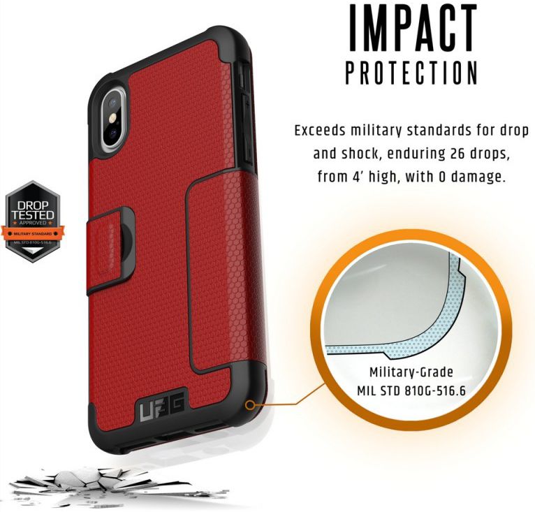 Urban Armor Gear Metropolis Hoesje Apple iPhone XS/X Magma afbeelding 4