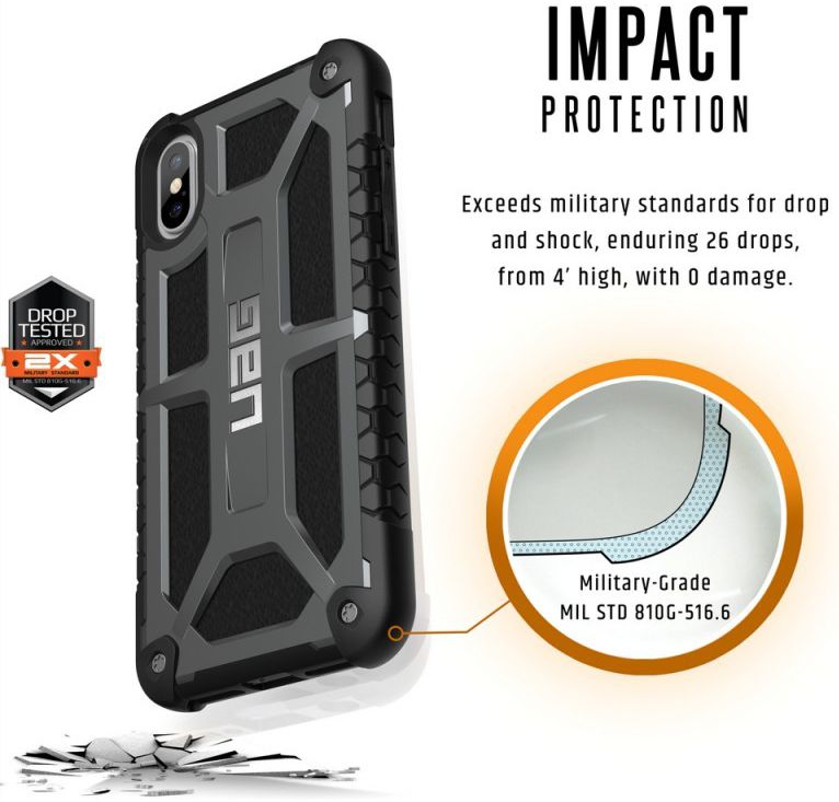 Urban Armor Gear Monarch Hoesje Apple iPhone XS/X Graphite afbeelding 4