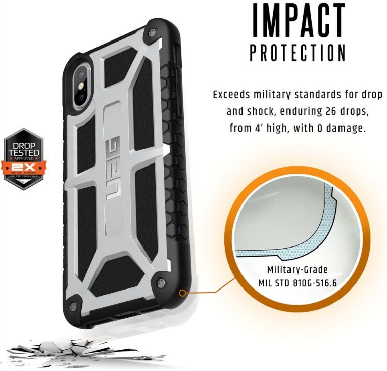 Urban Armor Gear Monarch Hoesje Apple iPhone XS/X Platinum afbeelding 5