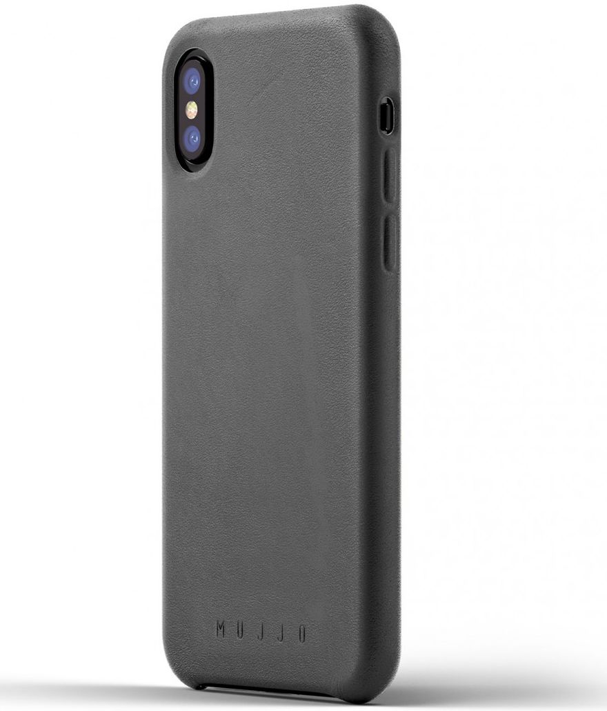 Mujjo Lederen Case Apple iPhone X Grijs afbeelding 1