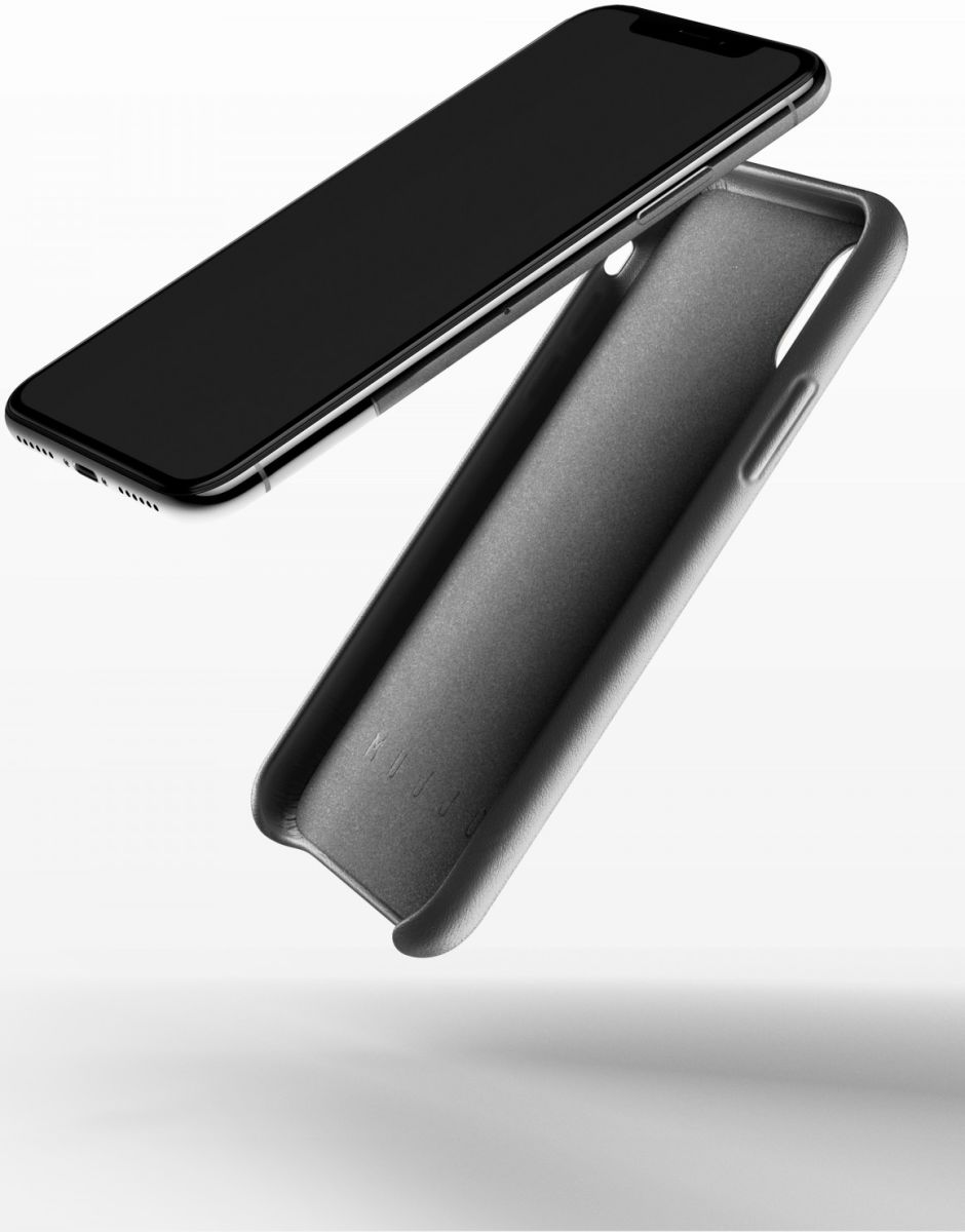 Mujjo Lederen Case Apple iPhone X Grijs afbeelding 3