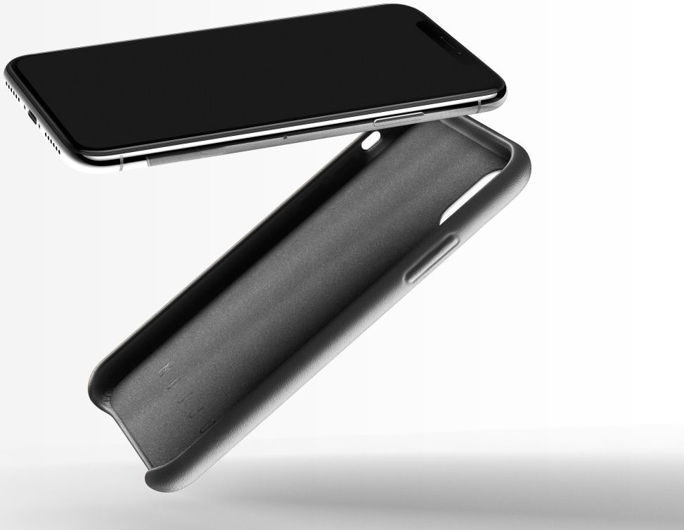 Mujjo Lederen Case Apple iPhone X Grijs afbeelding 4