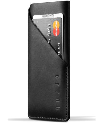 Mujjo Lederen Wallet Sleeve Apple iPhone X Zwart Hoesjes