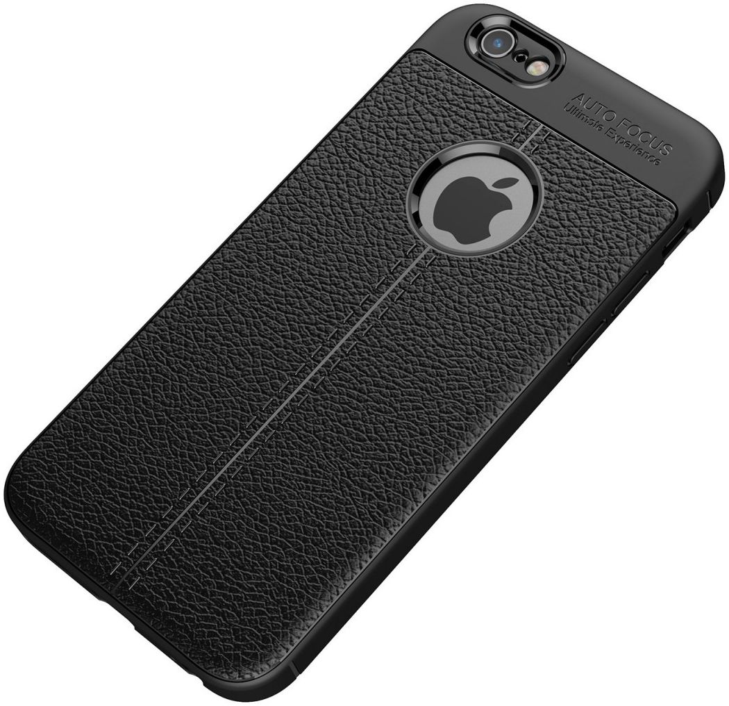Apple iPhone 6 / 6S Hoesje met Kunstleer Coating Zwart afbeelding 6