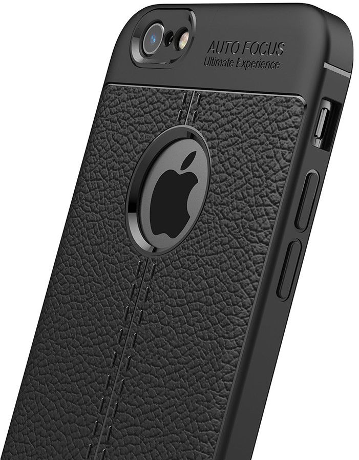 Apple iPhone 6 / 6S Hoesje met Kunstleer Coating Zwart afbeelding 8