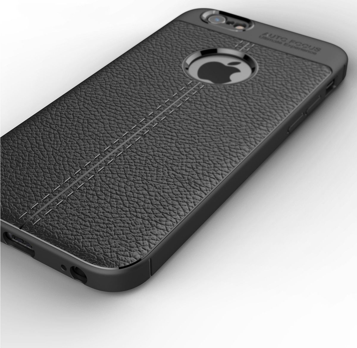 Apple iPhone 6 / 6S Hoesje met Kunstleer Coating Zwart afbeelding 9