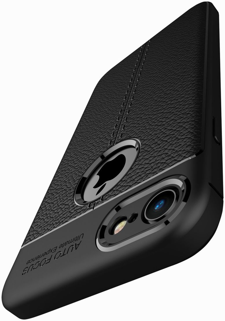 Apple iPhone 7 Hoesje met Leren Textuur Zwart afbeelding 6