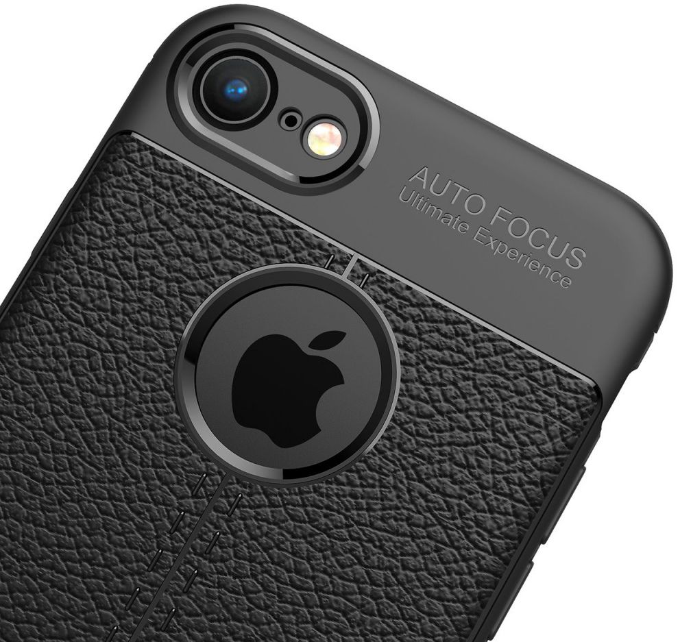 Apple iPhone 7 Hoesje met Leren Textuur Zwart afbeelding 9