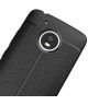 Motorola Moto G5 Hoesje met Kunstleer Coating Zwart