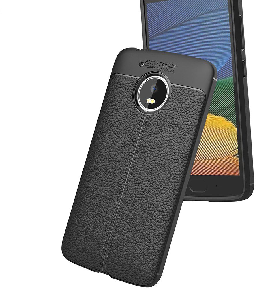 Motorola Moto G5 Hoesje met Kunstleer Coating Zwart afbeelding 3