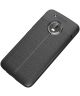 Motorola Moto G5 Plus Hoesje met Kunstleer Coating Zwart