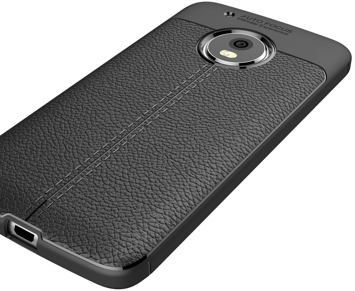 Motorola Moto G5 Plus Hoesje met Kunstleer Coating Zwart afbeelding 10