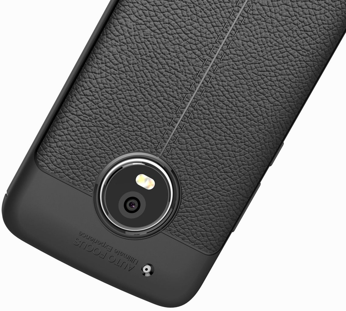 Motorola Moto G5 Plus Hoesje met Kunstleer Coating Zwart afbeelding 7