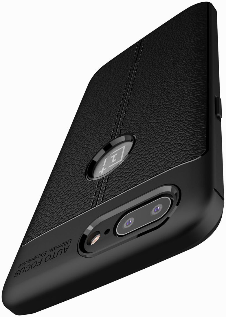 OnePlus 5 Hoesje met Kunstleer Coating Zwart afbeelding 6