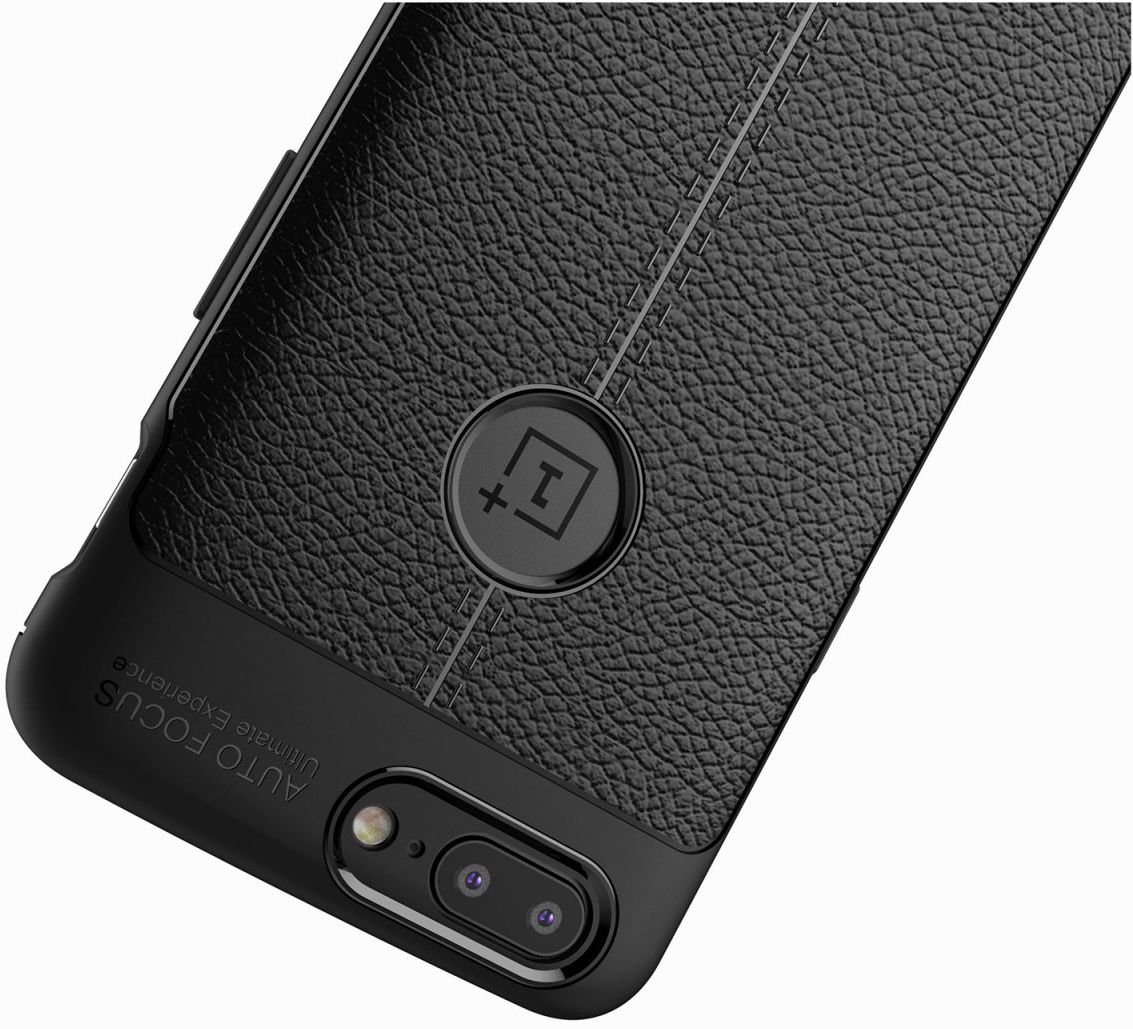 OnePlus 5 Hoesje met Kunstleer Coating Zwart afbeelding 7