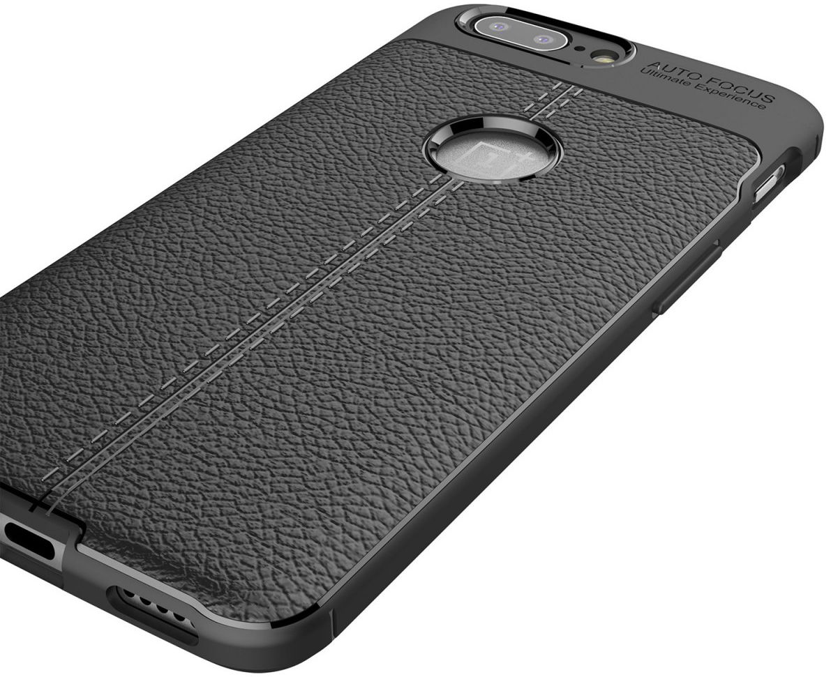 OnePlus 5 Hoesje met Kunstleer Coating Zwart afbeelding 9