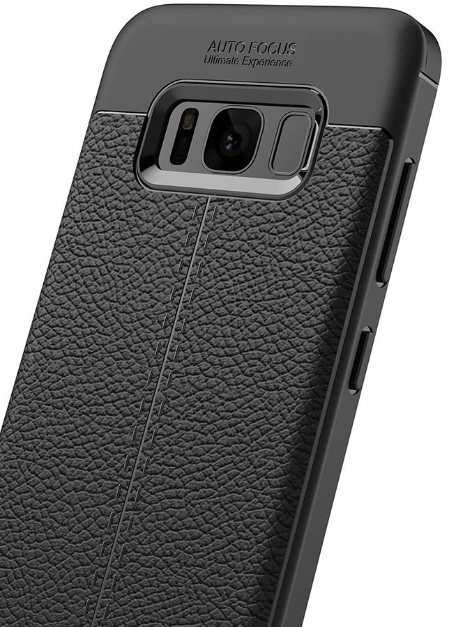 Samsung Galaxy S8 Hoesje Met Leren Textuur Zwart afbeelding 10