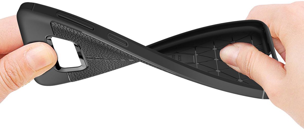 Samsung Galaxy S8 Hoesje Met Leren Textuur Zwart afbeelding 7