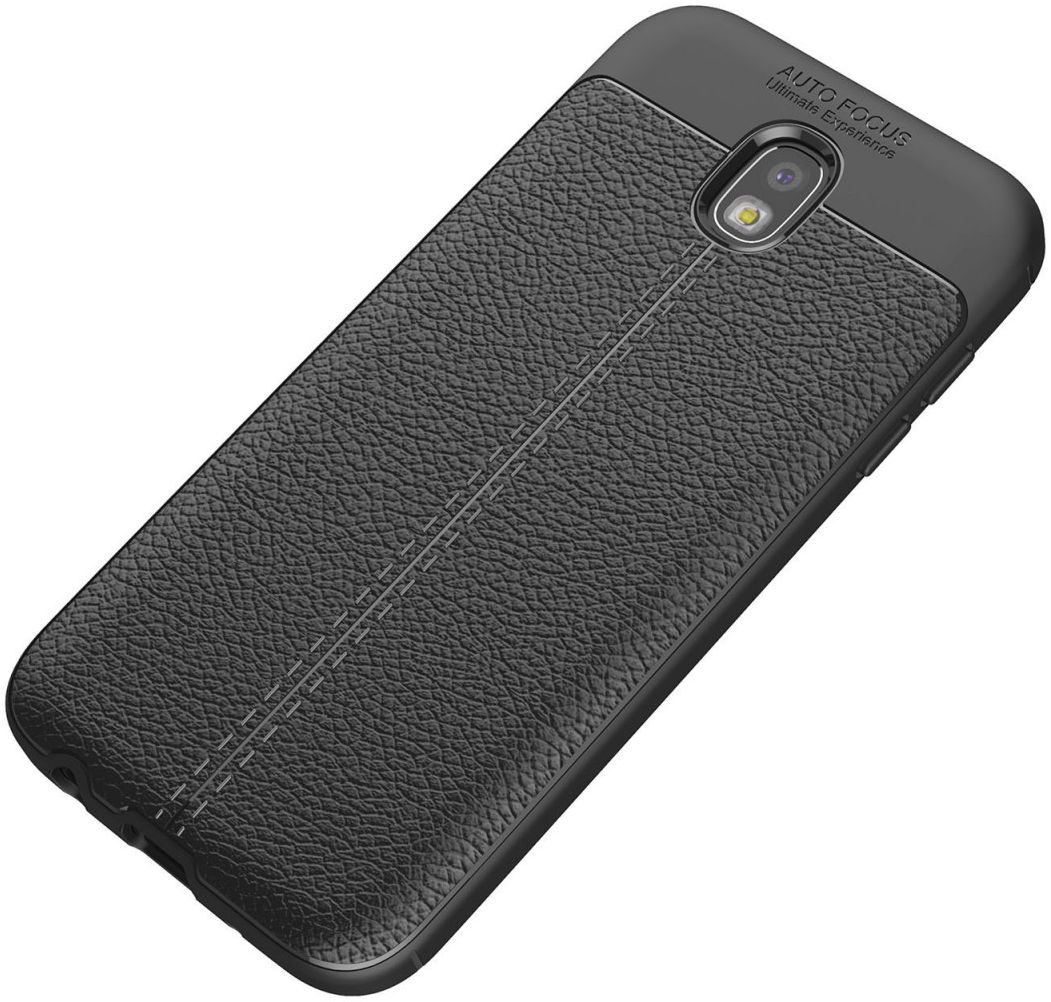 Samsung Galaxy J5 (2017)  Hoesje Leren Textuur Zwart afbeelding 4