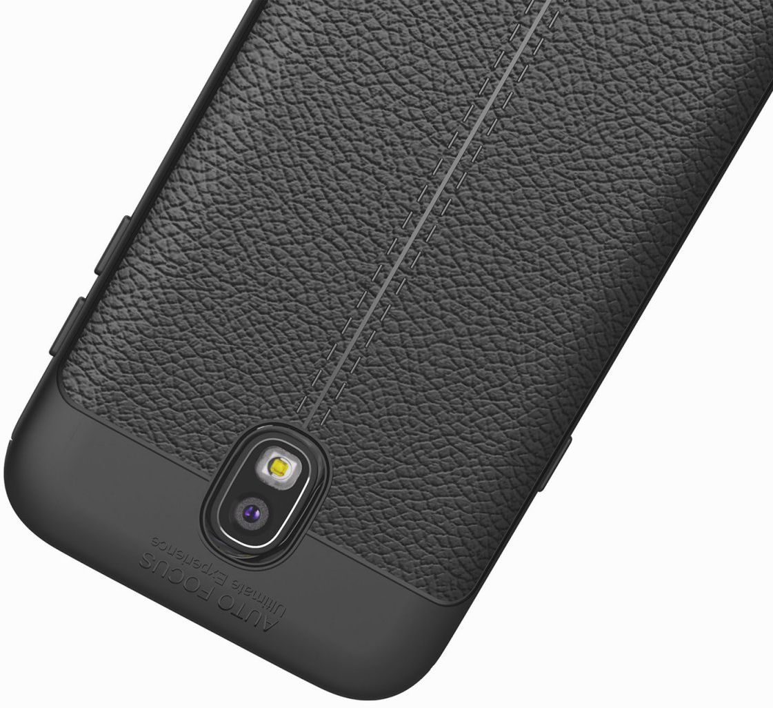 Samsung Galaxy J5 (2017)  Hoesje Leren Textuur Zwart afbeelding 6