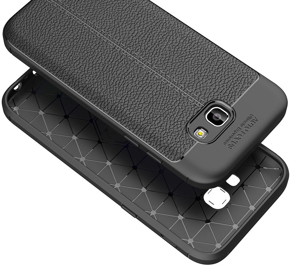 Samsung Galaxy A5 (2017)  Hoesje met Leren Textuur Zwart afbeelding 11