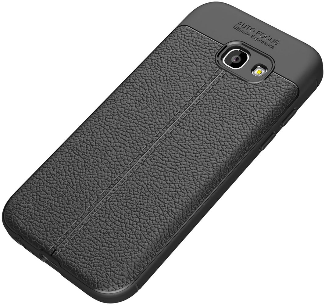 Samsung Galaxy A5 (2017)  Hoesje met Leren Textuur Zwart afbeelding 3