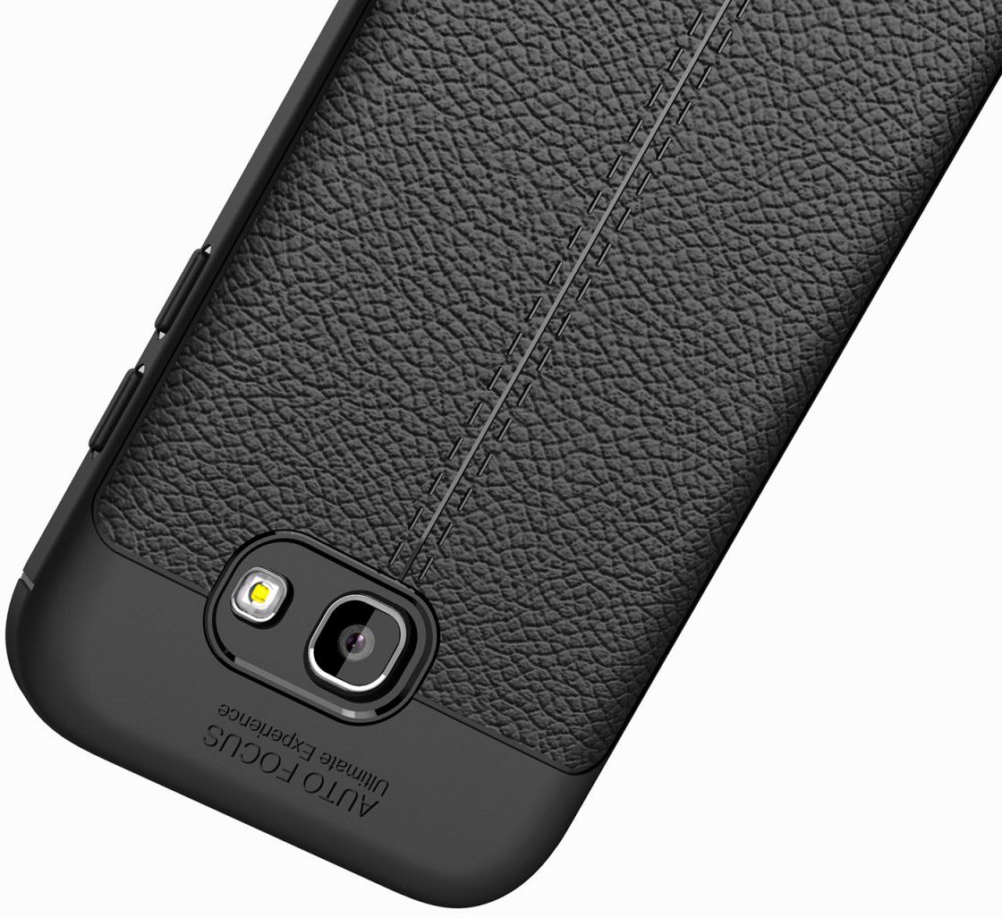 Samsung Galaxy A5 (2017)  Hoesje met Leren Textuur Zwart afbeelding 5