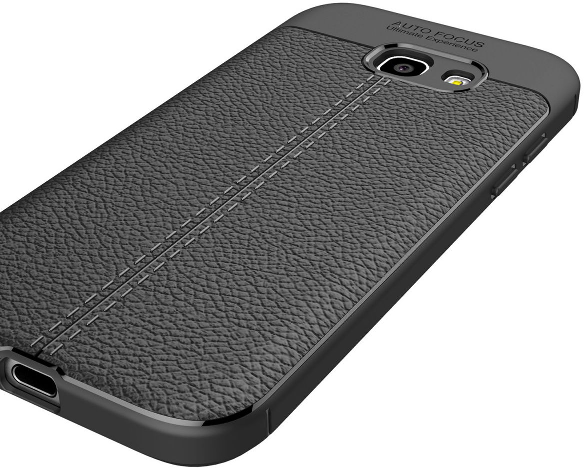 Samsung Galaxy A5 (2017)  Hoesje met Leren Textuur Zwart afbeelding 8