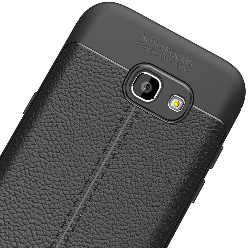 Samsung Galaxy A5 (2017)  Hoesje met Leren Textuur Zwart afbeelding 9