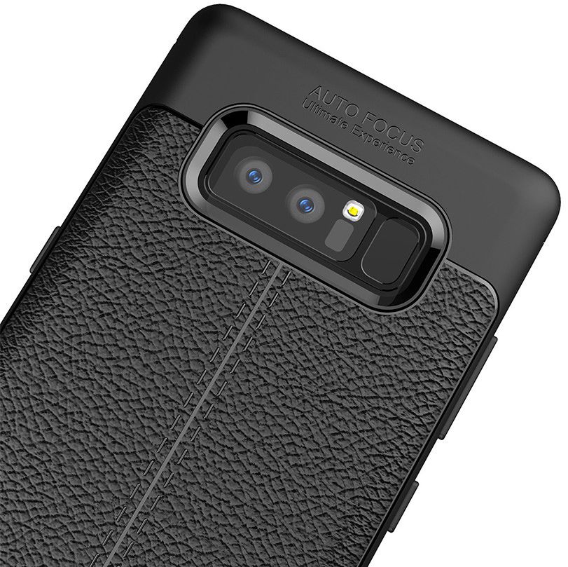 Samsung Galaxy Note 8 Hoesje TPU Met Leren Textuur Zwart afbeelding 10