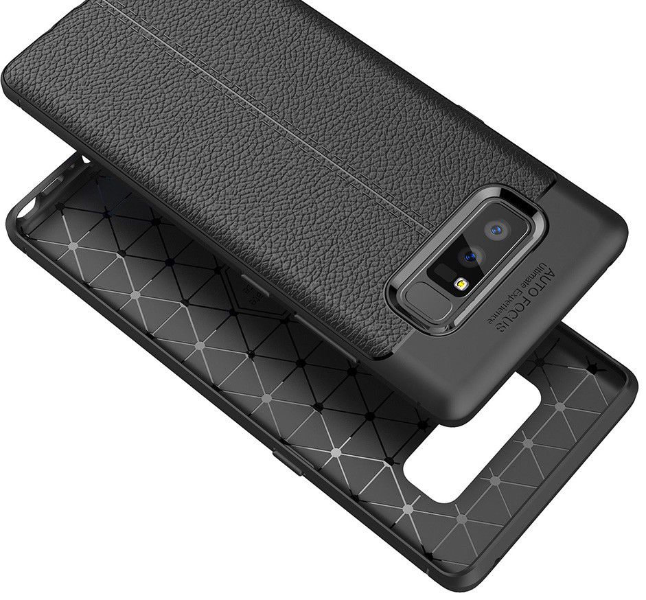 Samsung Galaxy Note 8 Hoesje TPU Met Leren Textuur Zwart afbeelding 11